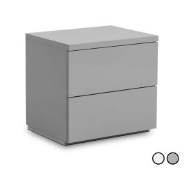 Monaco 2 Drawer Bedside Table - Grey