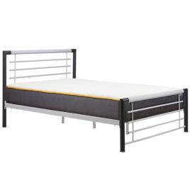 Birlea Faro Black and Silver Metal Bed Frame - Double 4ft6