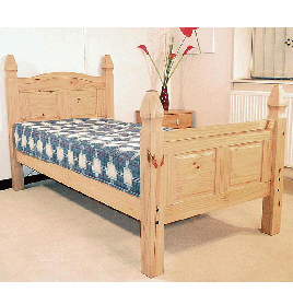 Waltham Solid Wood Bed Frame With High Footend - Double Bed
