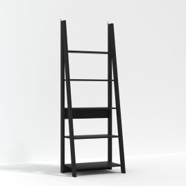 Tiva Ladder Style 4 Shelves Bookcase - Matt Black