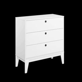 FOGGIA White Chest of Drawers - Large-sized, 3 Drawers