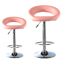Cordova Swivel Bar Stools Set of 2 with Adjustable Height and Chrome Finish - Pink