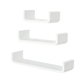 3 pcs U Shaped Shelves Set-White 