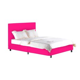 Luxurious Purbeck Hot Pink Faux Leather Effect Bed with High Headboard Opulent Style - 3ft Single
