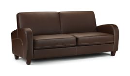 Vivo Chestnut Faux Leather 3-Seat Sofa