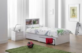 Manhattan Single Bookcase Bed - White