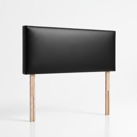 Chester Leather Effec High-Appeal Wooden Frame Headboard Single Bed - Black