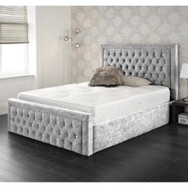 Harvard Plush Velvet Bed - Grey in 5 Sizes