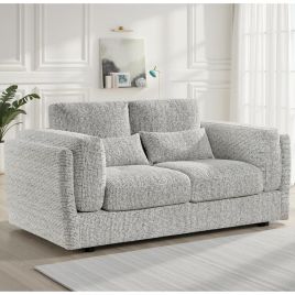 HAVERIO Fabric 2 Seater Sofa - Grey