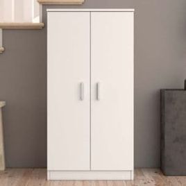 Crowther 2 Door Shoe Cabinet with 6 Shelves - Matt White