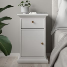 Bedside Table - EWELINA Nightstand White 43.6cm