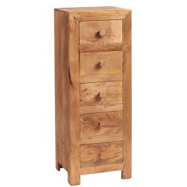 TORRINGTON II Oak Finish Chest of Drawers - Tallboy, Medium-sized, 5 Drawers, Ready Assembled