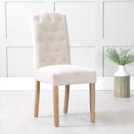 LIGNUM Cushioned Seat Pad Curved Top Dining Chair Set of 2 - Natural