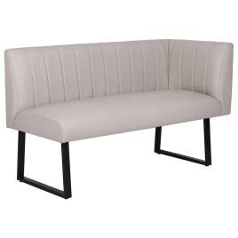 Metal U Shaped Legs Stitched Fabric Left Hand Corner Dining Bench - Taupe