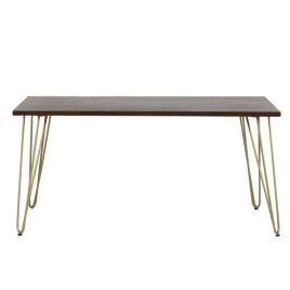 Georgjna Stylish Leg Frame Dark Gold Rectangular Dining Table