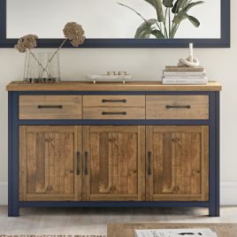 Splatter of Blue Sideboard with 4 Drawers and 3 Cupboards