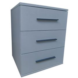 Bedside Table - WINSTEAD 3 Drawer Nightstand Grey 45cm