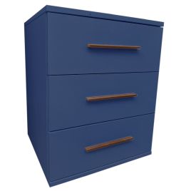 Bedside Table - WINSTEAD 3 Drawer Nightstand Dark Blue 45cm