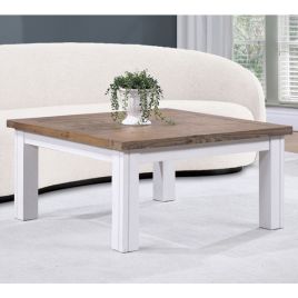 Splatter Reclaimed Wood Low Coffee Table - White