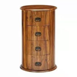 TEMPLE Oak Finish Chest of Drawers - Small-sized, 4 Drawers, Ready Assembled