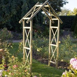 Apex Style Roof Cross Pattern - Natural Timber Finish