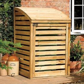 Wheelie Bin Storage Unit Fit Standard 240L Bins, Pressure Treated Timber Single Bin Store