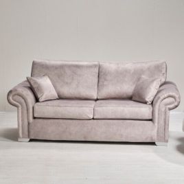 Lynda High Back Dapple Fabric 3 Seater Sofa - Silver and Other Colour