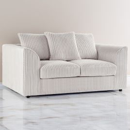 Desmond Jumbo Cord 2 Seater Scatterback Sofa - Cream