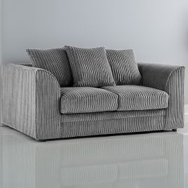 Desmond Jumbo Cord 2 Seater Scatterback Sofa - Grey