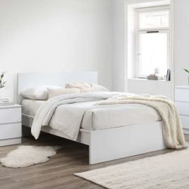 Streamlined Design Oslo White Bed Frame - Kingsize 5ft
