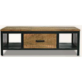 Sefton Industrial Coffee Table with 1 Drawer - Brown