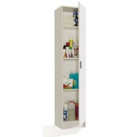 Amanda Sleek Design Multi-Purpose Single Door Narrow Storage Cupboard - Matt White