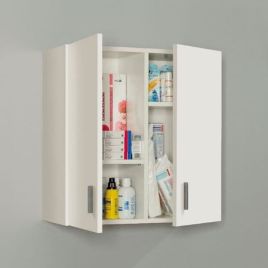 Amanda Sleek Design Wall Mounted Bathroom Storage Cupboard - Matt White