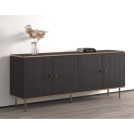 Eldawy Gold Touch 4 Door Wide Sideboard - Black