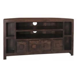Delta Mango Wood Corner TV Unit 104cm - Walnut