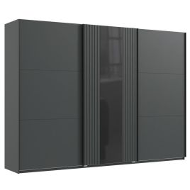 Sliding Wardrobe - ATLANTIC 3 Door Wardrobe Black 300cm