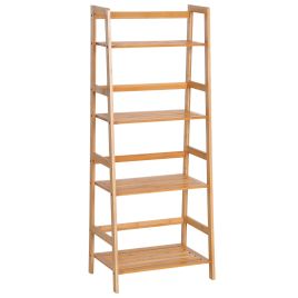 4-Tier Bamboo Ladder Bookcase 