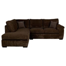 Corner Sofa CORDURA Jumbo Cord Left Hand Facing Corner Sofa - Brown