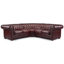 Corner Sofa - CHANTEL Large Corner Sofa Oxblood Red 220cm