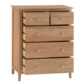 Oak Finish Chest of Drawers - JERICHO Medium Chest  5 Drawers