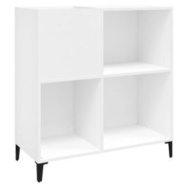 Record Cabinet White 84.5x38x89cm Engineered Wood