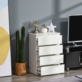 White Chest of Drawers - SHAKER Low Chest  5 Drawers