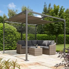 Alex 3×3 Free-Standing Canopy with Adjustable Sliding Panels - Grey Finish