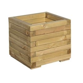 Square Patio Planter with Natural Timber Finish