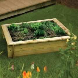 Versatile Timber Raised Bed Sandpit with 205L Capacity