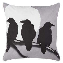 Crows Nest Velvet Cushion 45x45cm - Grey