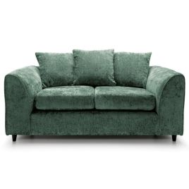 2 Seater Sofa - HENRY Crushed Chenille Fabric Sofa - Green