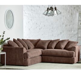 Jasper Jumbo Cord Corner Sofa - Brown