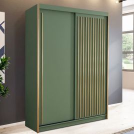 Sliding Wardrobe - KESTEVEN 2 Door Wardrobe Green 150cm