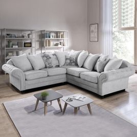 Lisburn Modern Design High Quality Finish Corner Sofa Set - Light Grey